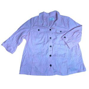 C.J. Banks Pink Stretch Cotton Jacket With Snap Closures